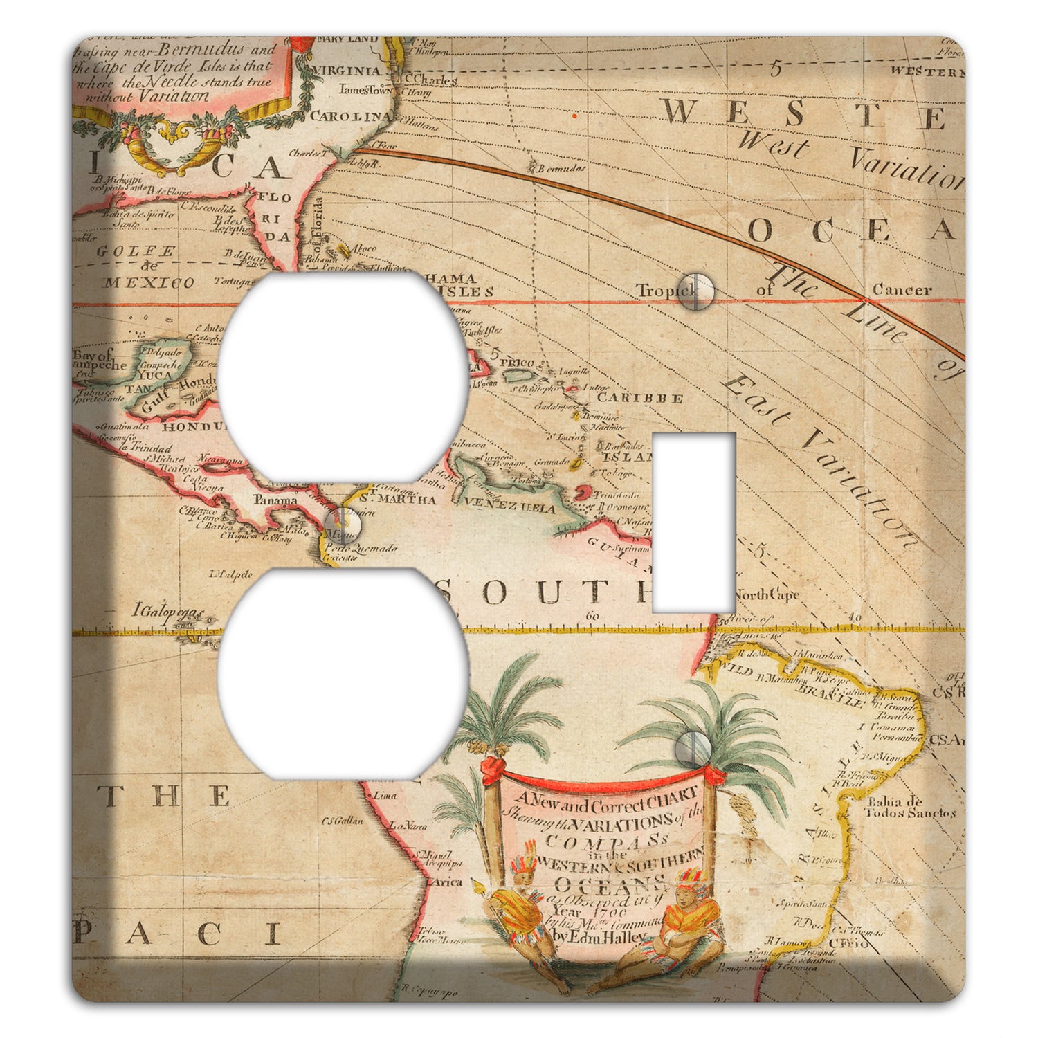 Map of Latin America Duplex / Toggle Wallplate