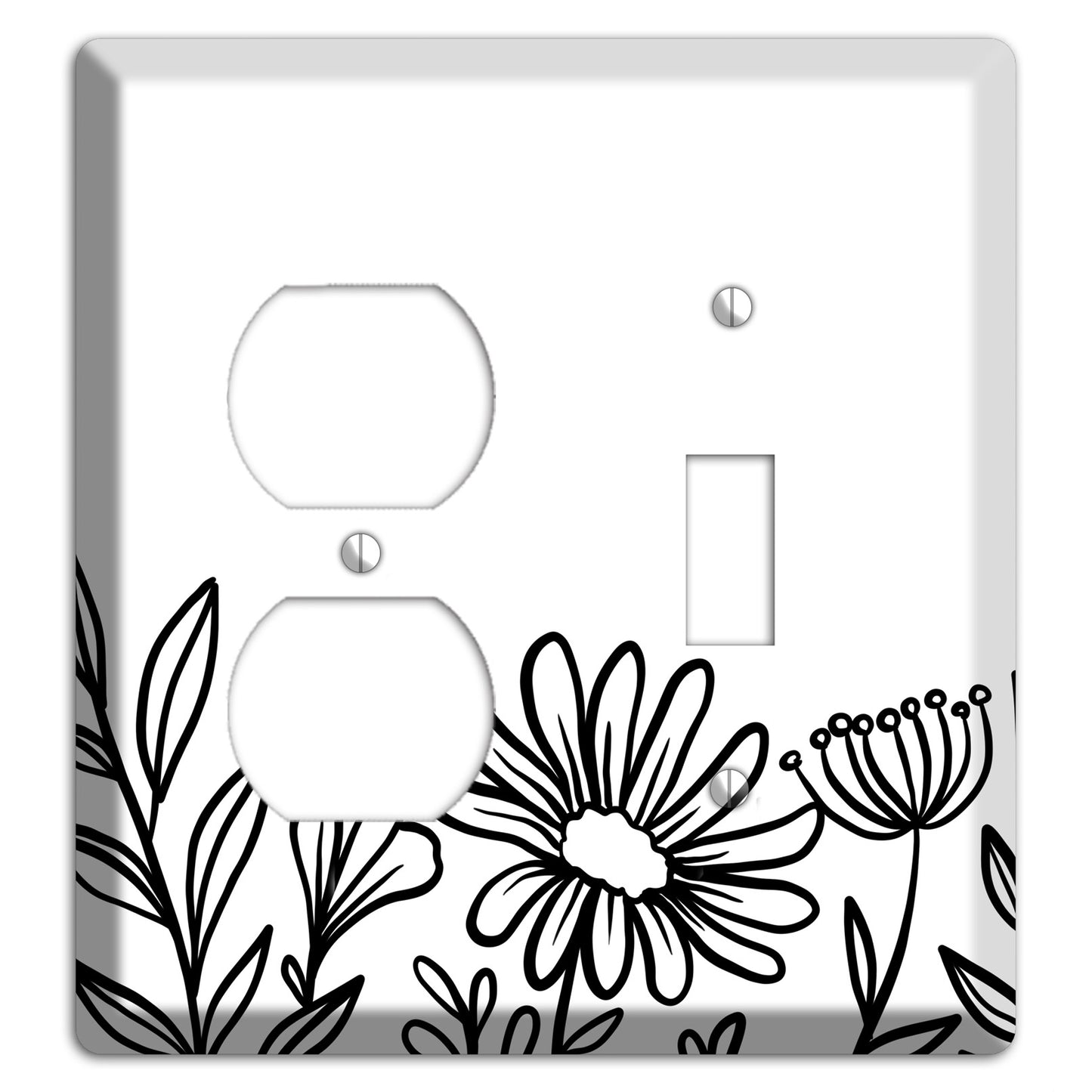 Hand-Drawn Floral 10 Duplex / Toggle Wallplate