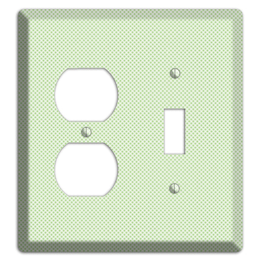 Light Green Tiny Geometric Duplex / Toggle Wallplate