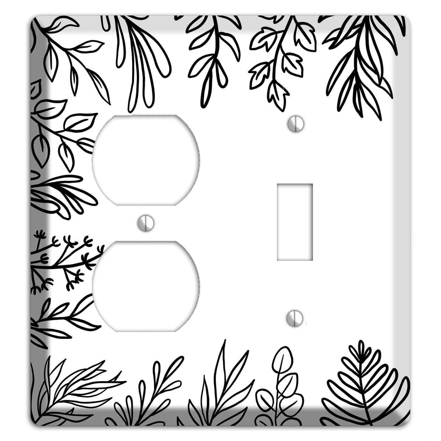 Hand-Drawn Floral 39 Duplex / Toggle Wallplate