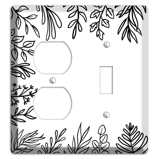 Hand-Drawn Floral 39 Duplex / Toggle Wallplate