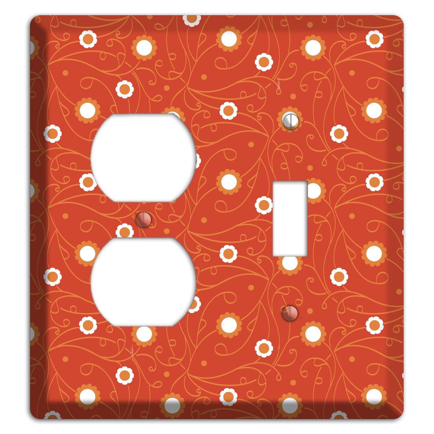 Red Vine Floral Duplex / Toggle Wallplate