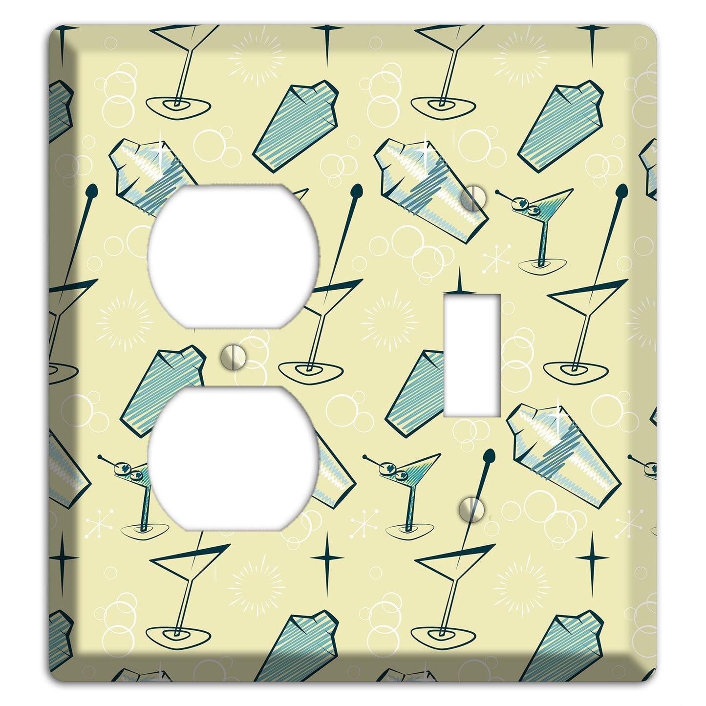 Retro Cocktails Lime Duplex / Toggle Wallplate