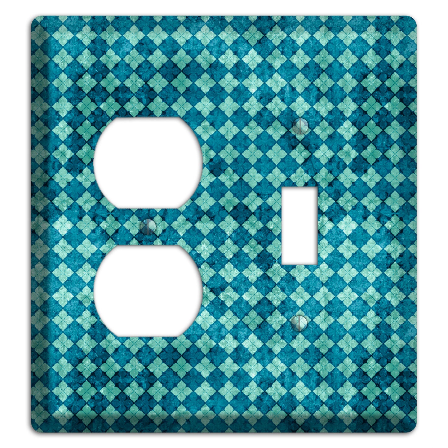 Turquoise Grunge Diamond 2 Duplex / Toggle Wallplate