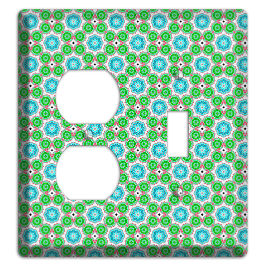 Green Foulard 5 Duplex / Toggle Wallplate