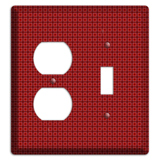 Multi Red Tiled Foulard Duplex / Toggle Wallplate