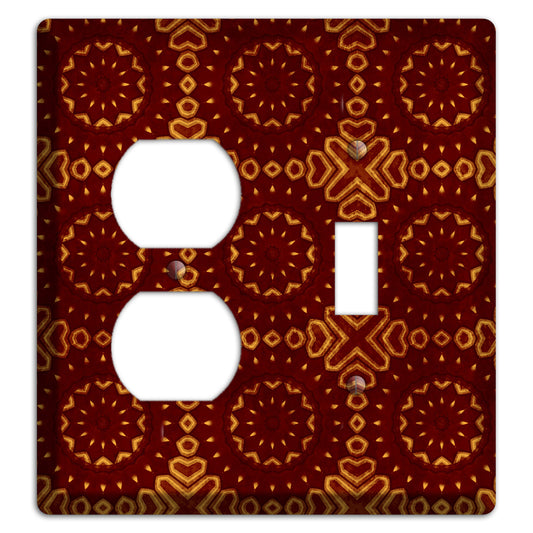 Maroon Grunge Suzani 3 Duplex / Toggle Wallplate