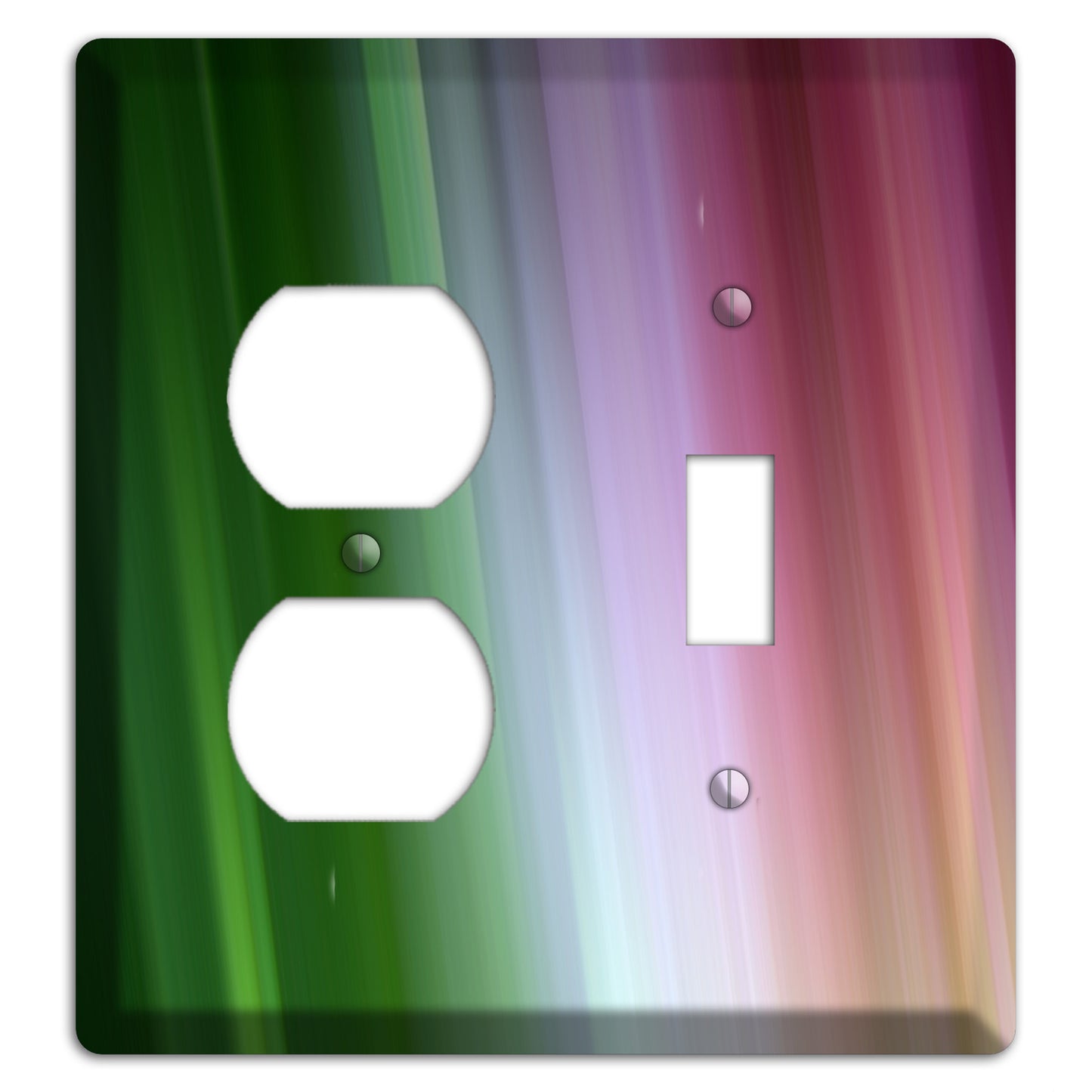 Green Lavender and Pink Ray of Light Duplex / Toggle Wallplate