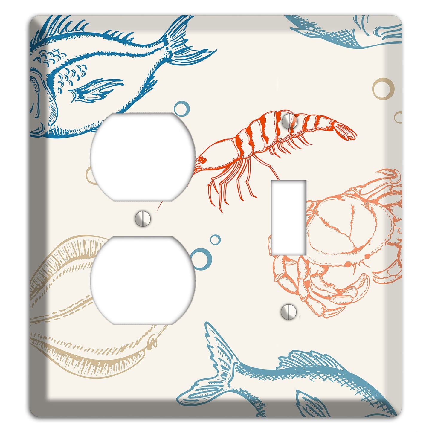 Mixed Sea Life Style 1 Duplex / Toggle Wallplate