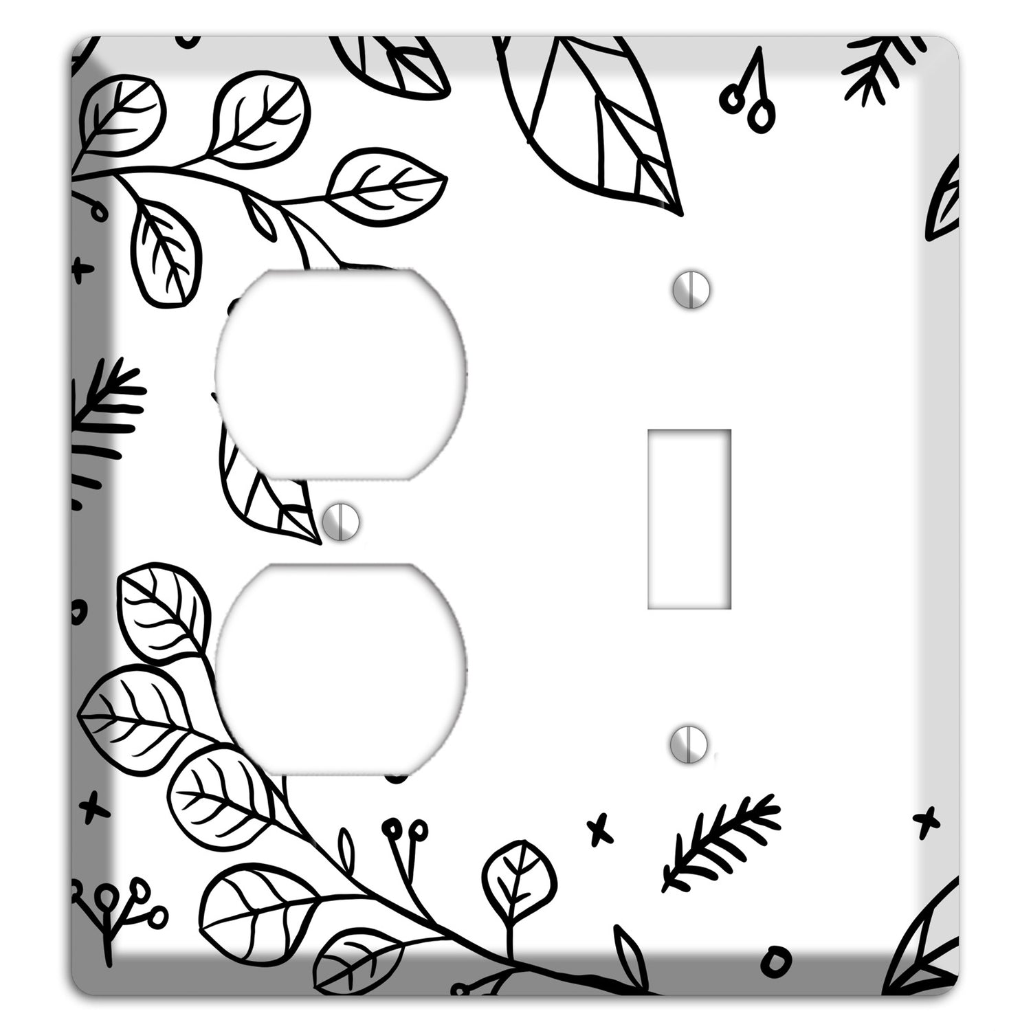 Hand-Drawn Floral 26 Duplex / Toggle Wallplate