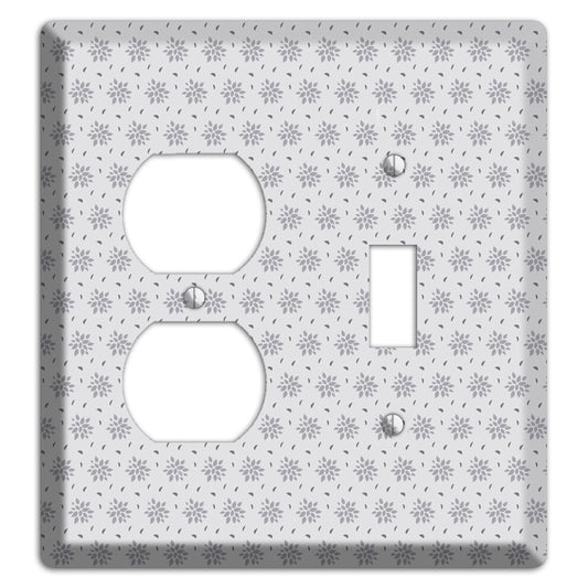 Multi Grey Calico Duplex / Toggle Wallplate