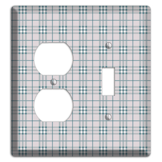 Multi Grey Plaid Duplex / Toggle Wallplate