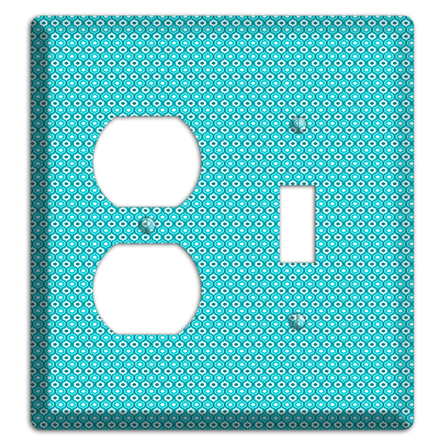 Turquoise Tiny Double Scallop Duplex / Toggle Wallplate