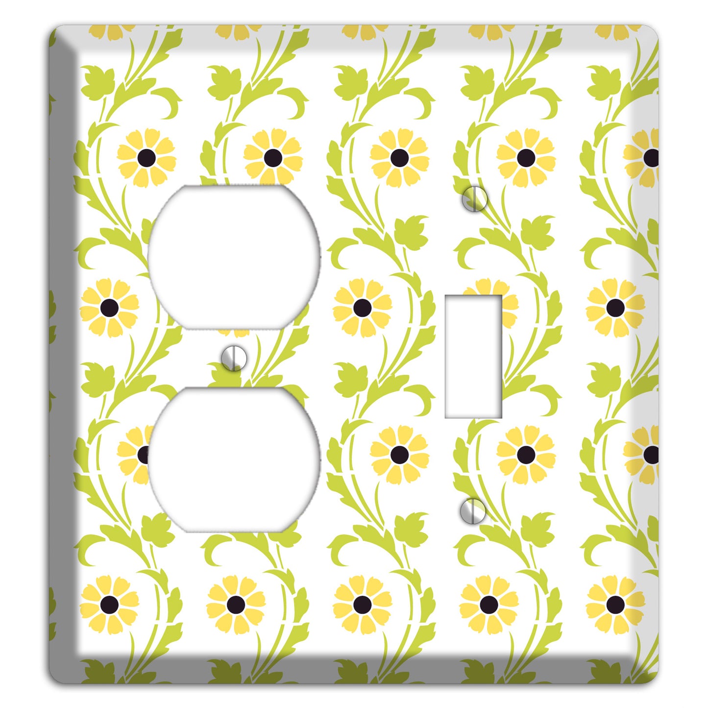 Green Vine Floral Duplex / Toggle Wallplate