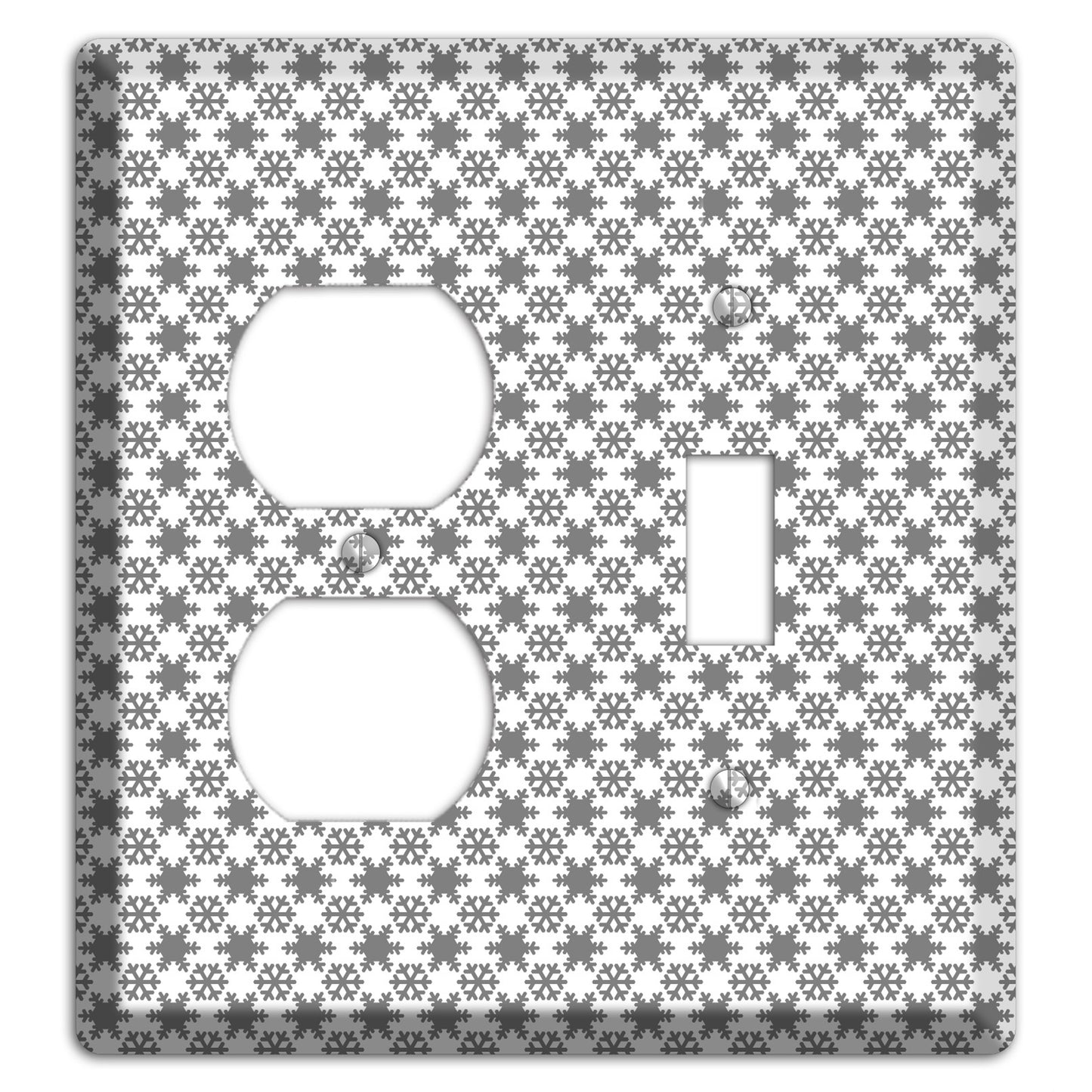 Grey Snowflakes Duplex / Toggle Wallplate