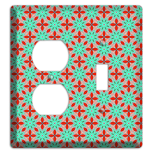 Green and Red Foulard 2 Duplex / Toggle Wallplate