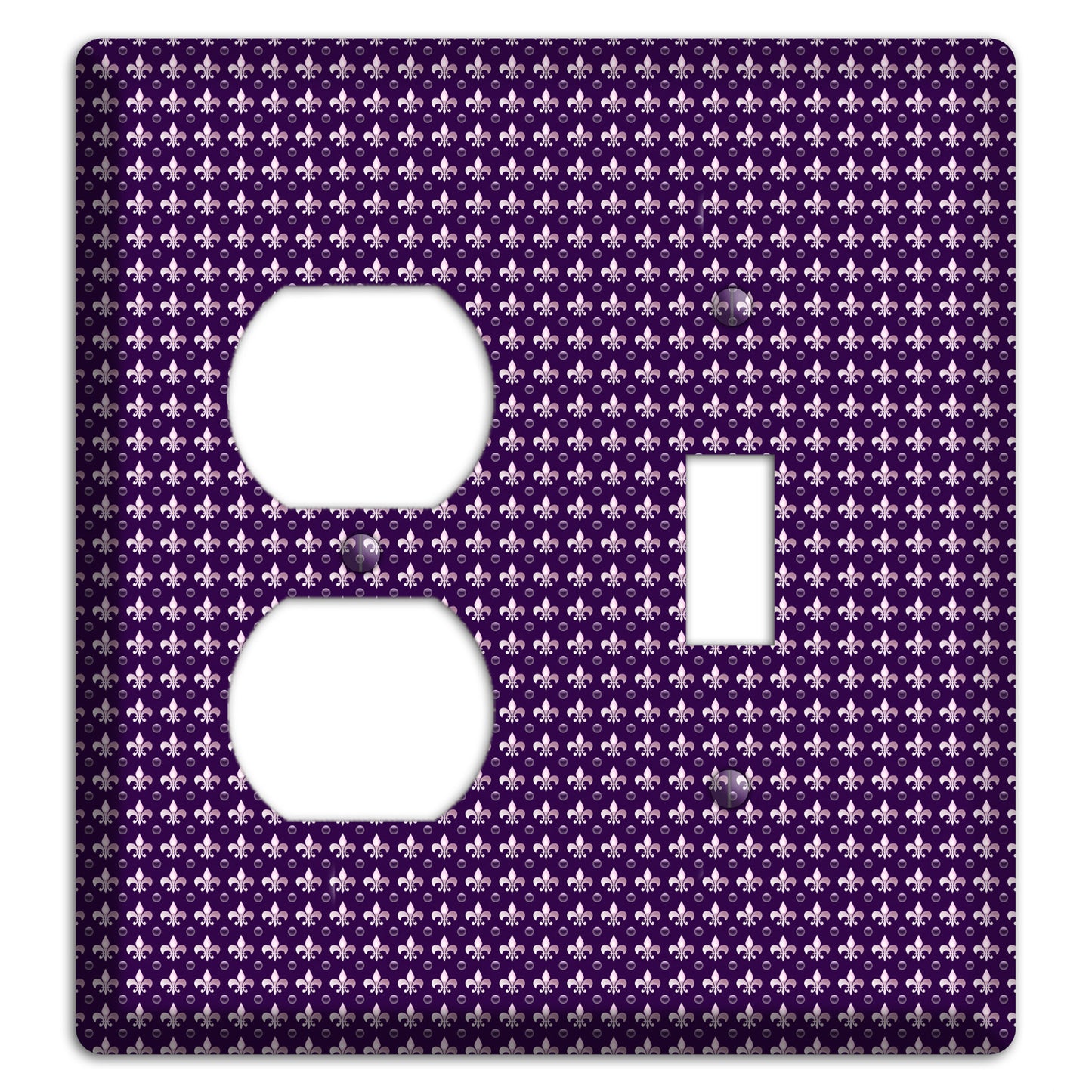 Purple Fleur de Lis Duplex / Toggle Wallplate