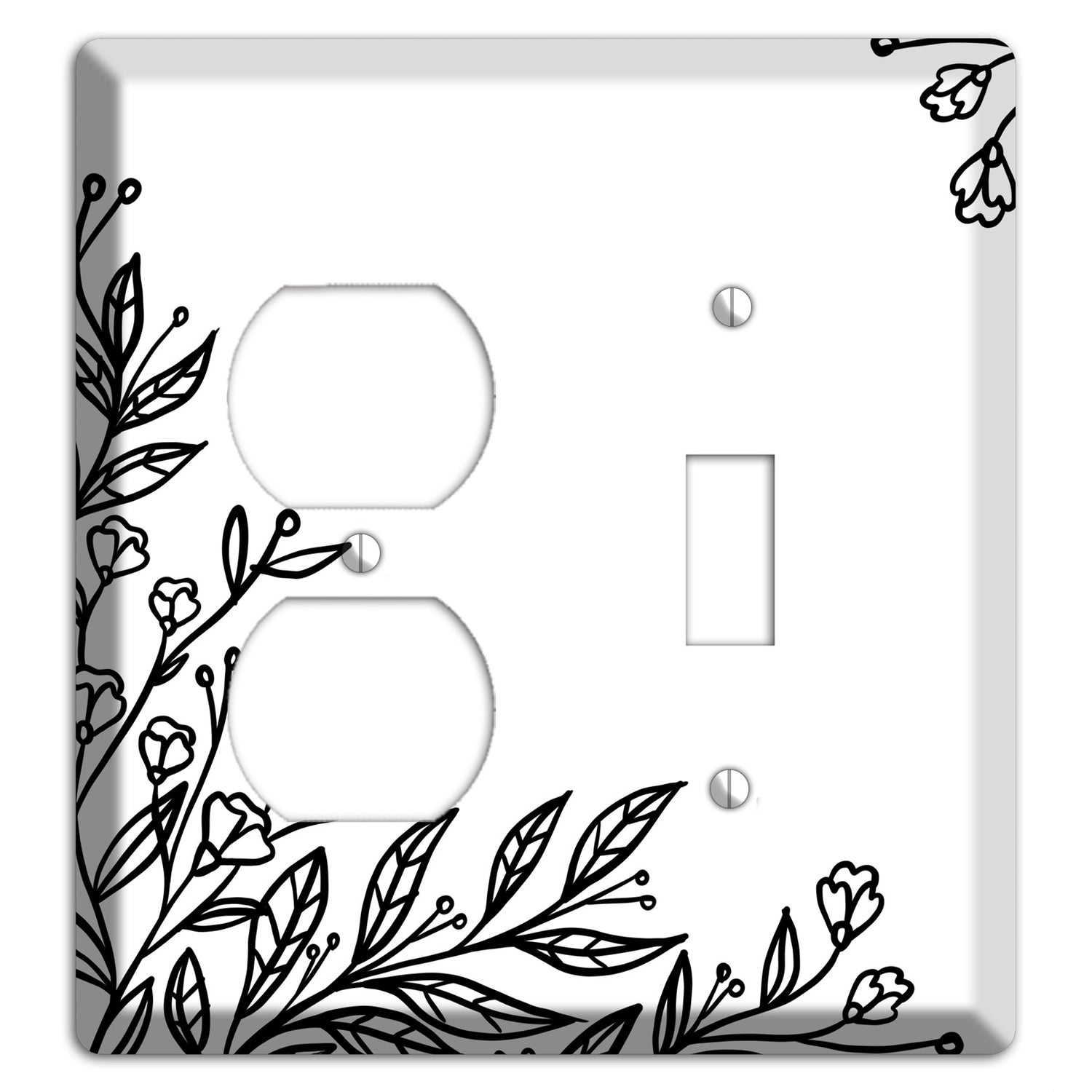 Hand-Drawn Floral 2 Duplex / Toggle Wallplate