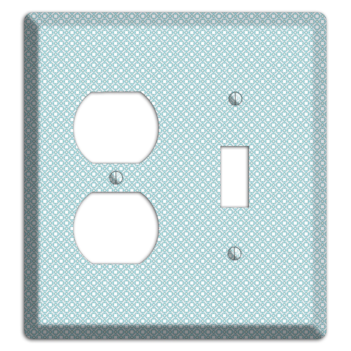 Light Blue Geometric Duplex / Toggle Wallplate