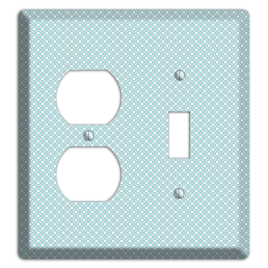 Light Blue Geometric Duplex / Toggle Wallplate