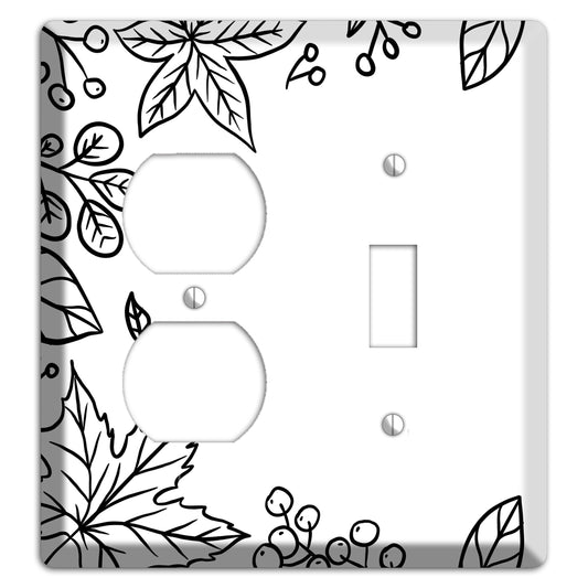 Hand-Drawn Floral 25 Duplex / Toggle Wallplate