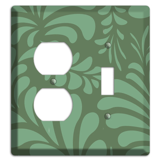 Green Herati Duplex / Toggle Wallplate