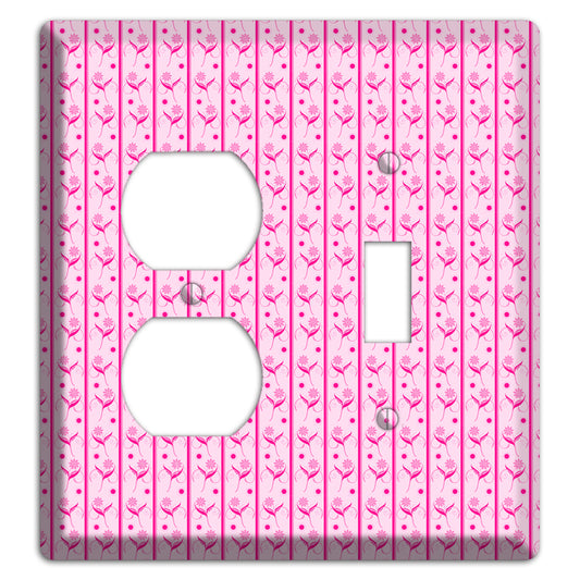 Pink Small Floral Pattern Duplex / Toggle Wallplate