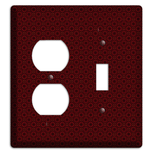 Maroon Checkered Foulard Duplex / Toggle Wallplate