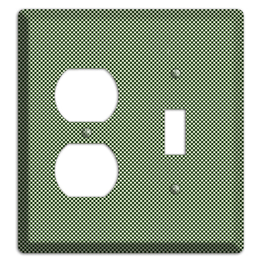 Green Tiny Check Duplex / Toggle Wallplate