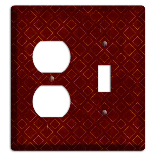 Maroon Diamonds Duplex / Toggle Wallplate