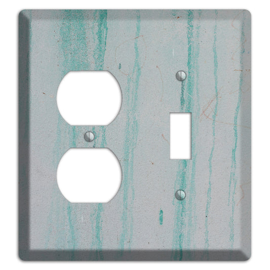 Green Stripes Concrete Duplex / Toggle Wallplate