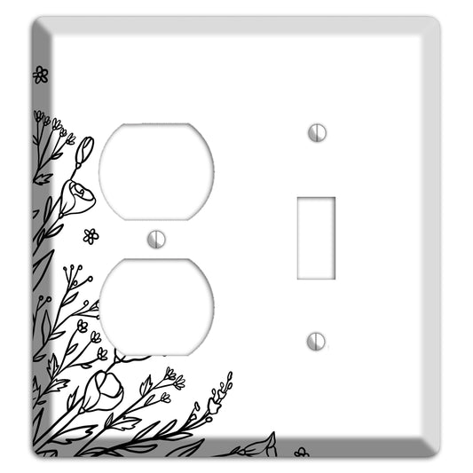 Hand-Drawn Floral 35 Duplex / Toggle Wallplate