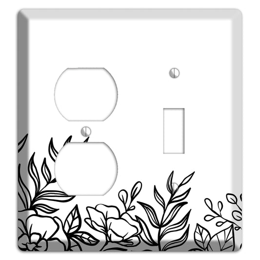 Hand-Drawn Floral 16 Duplex / Toggle Wallplate