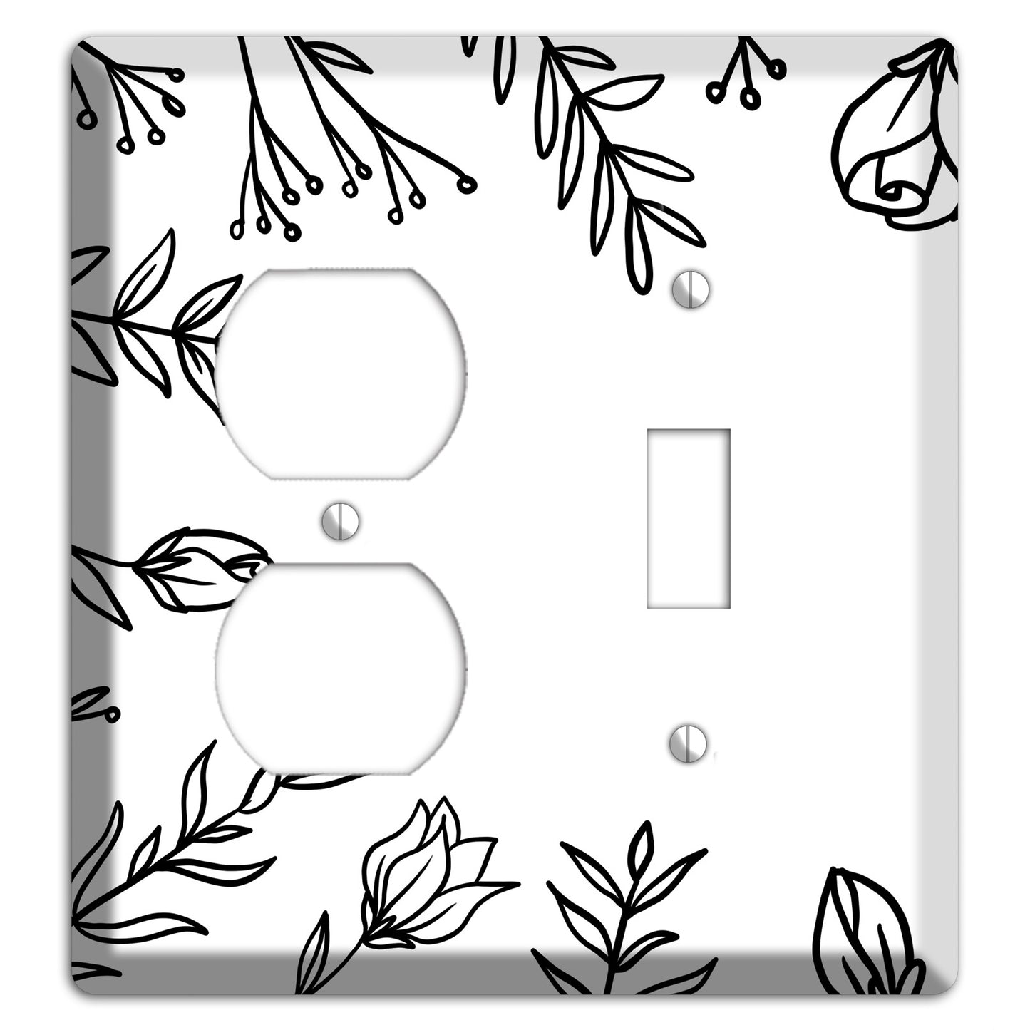 Hand-Drawn Floral 36 Duplex / Toggle Wallplate