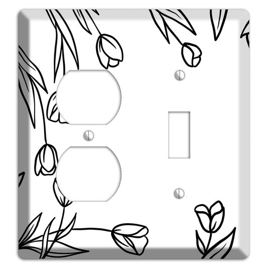 Hand-Drawn Floral 31 Duplex / Toggle Wallplate