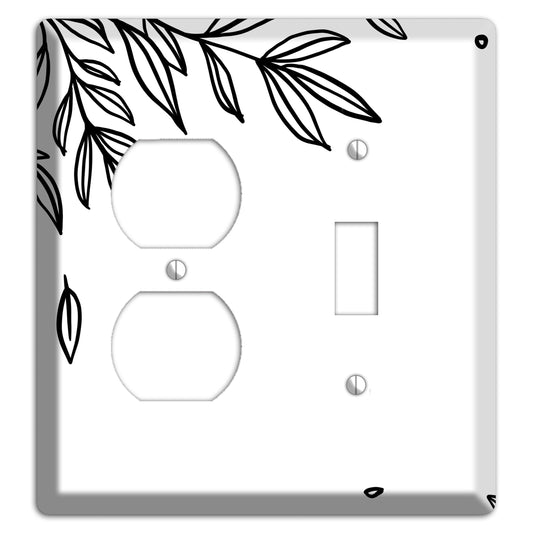 Hand-Drawn Floral 3 Duplex / Toggle Wallplate