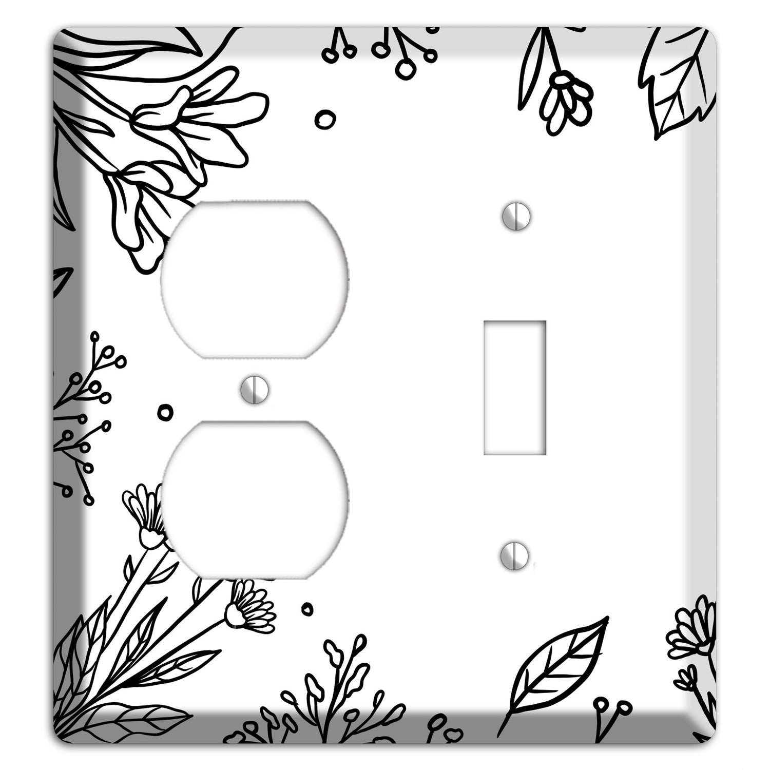 Hand-Drawn Floral 30 Duplex / Toggle Wallplate