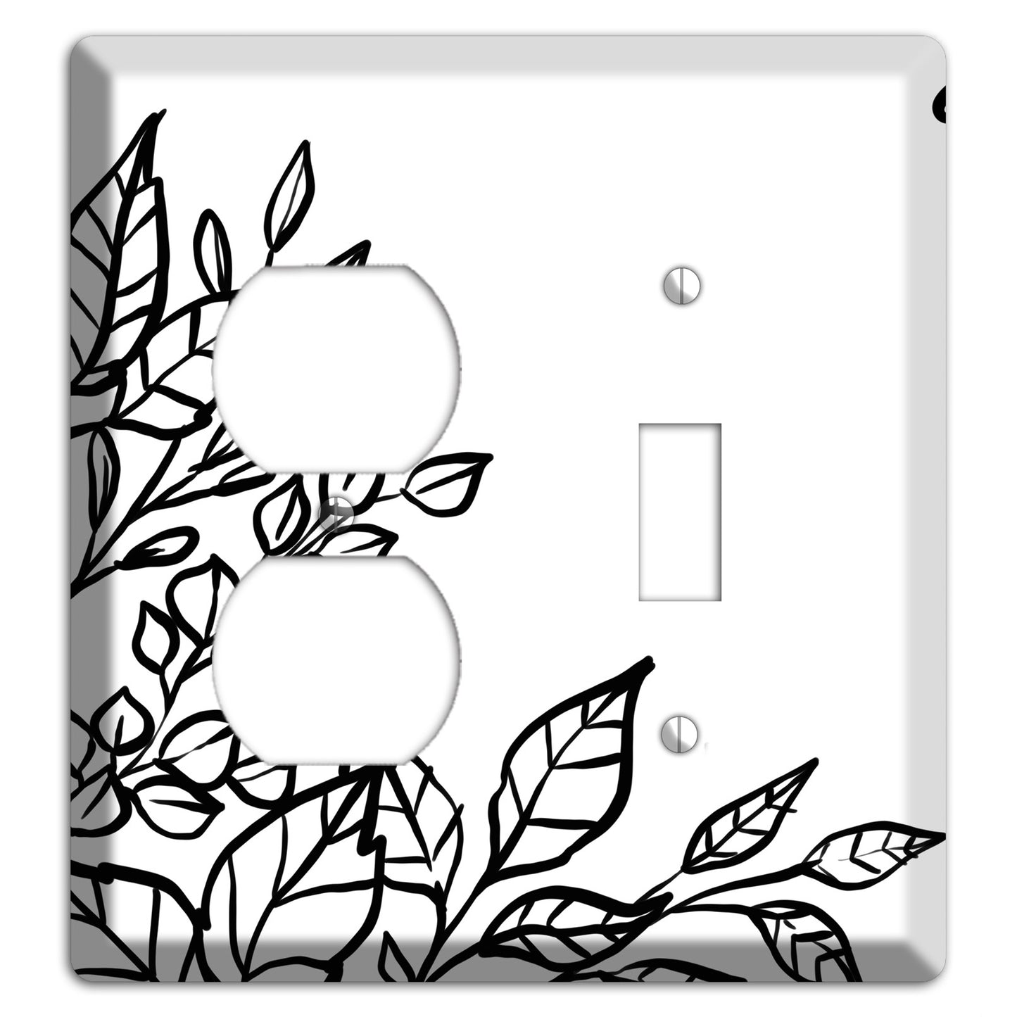 Hand-Drawn Floral 19 Duplex / Toggle Wallplate