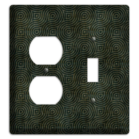 Green and Black Swirl Duplex / Toggle Wallplate