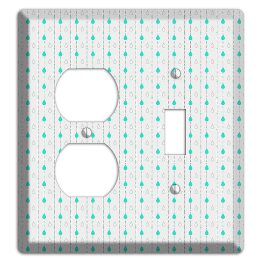 White and Blue Drops Duplex / Toggle Wallplate