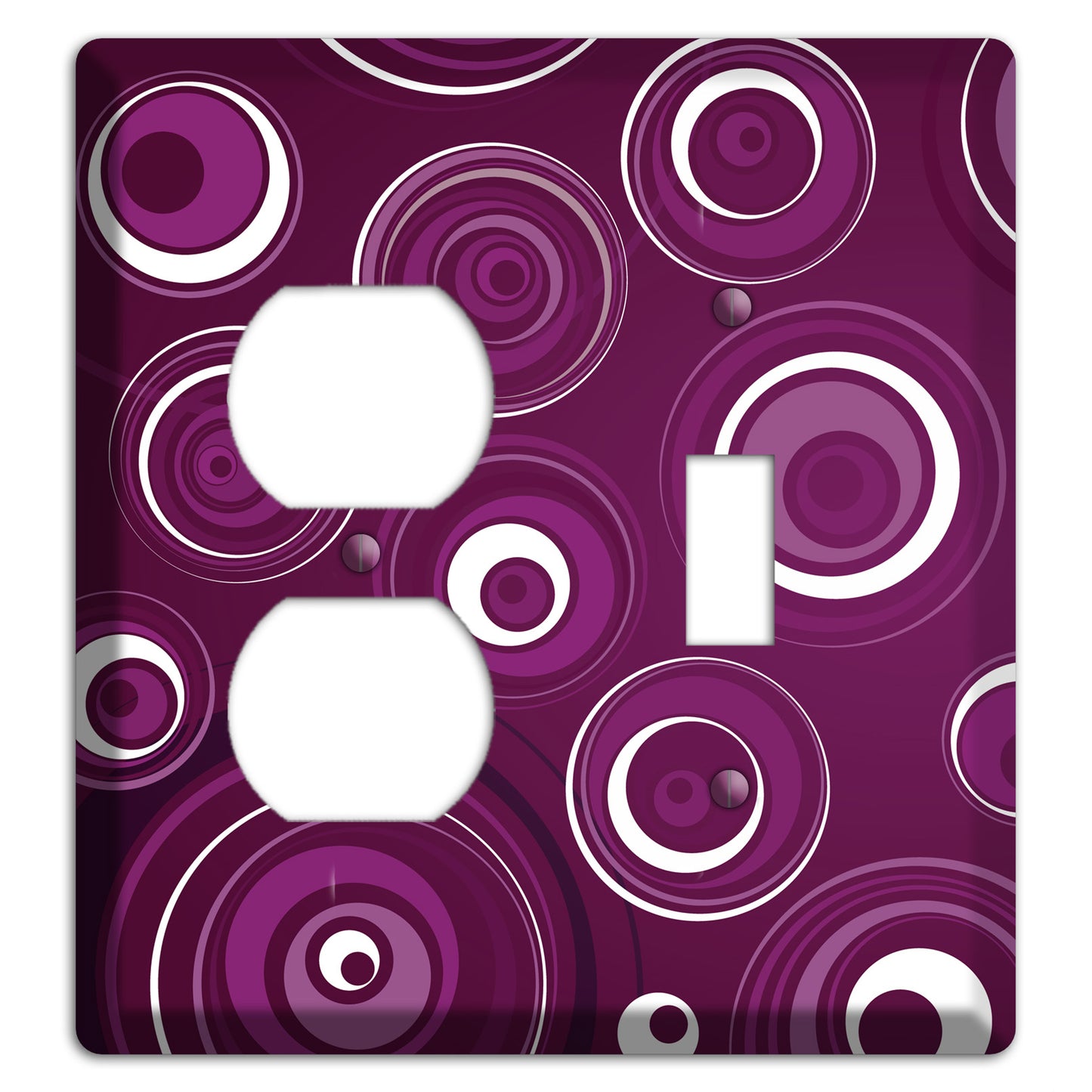 Purple Circles 2 Duplex / Toggle Wallplate