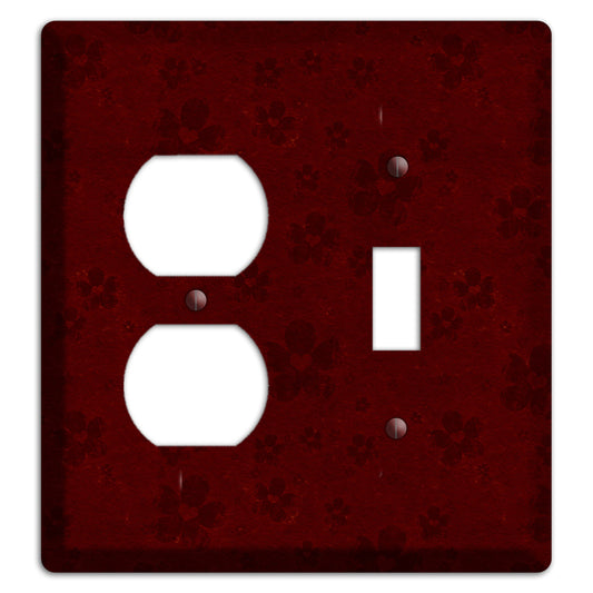 Maroon Grunge Suzani 2 Duplex / Toggle Wallplate