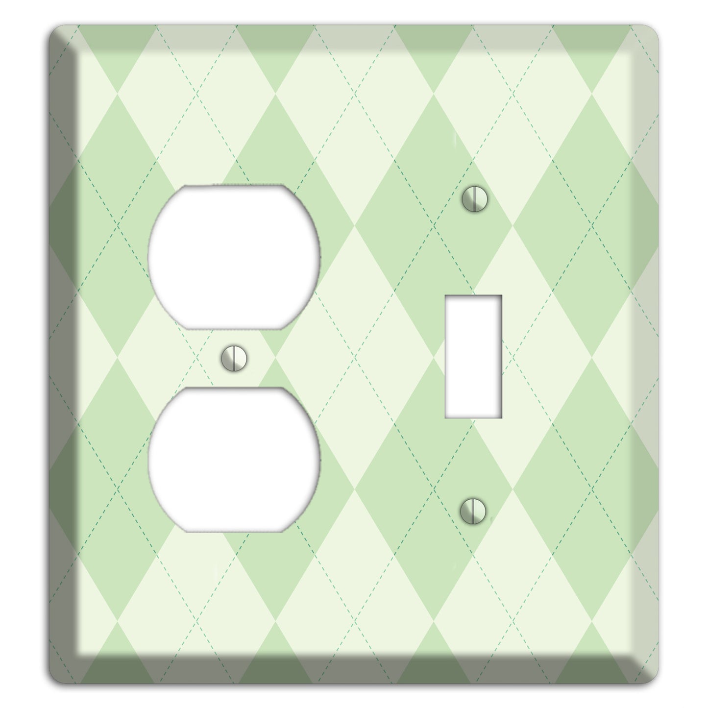 Light Green Argyle Duplex / Toggle Wallplate