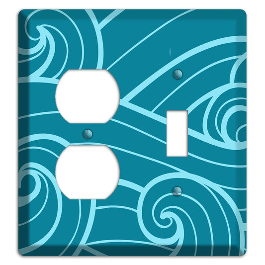 Abstract Curl Turquois Duplex / Toggle Wallplate