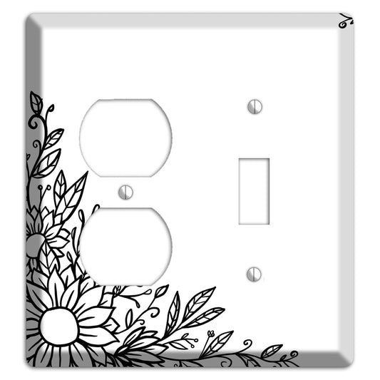 Hand-Drawn Floral 6 Duplex / Toggle Wallplate