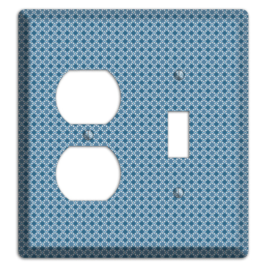 Multi Blue Checkered Foulard Duplex / Toggle Wallplate