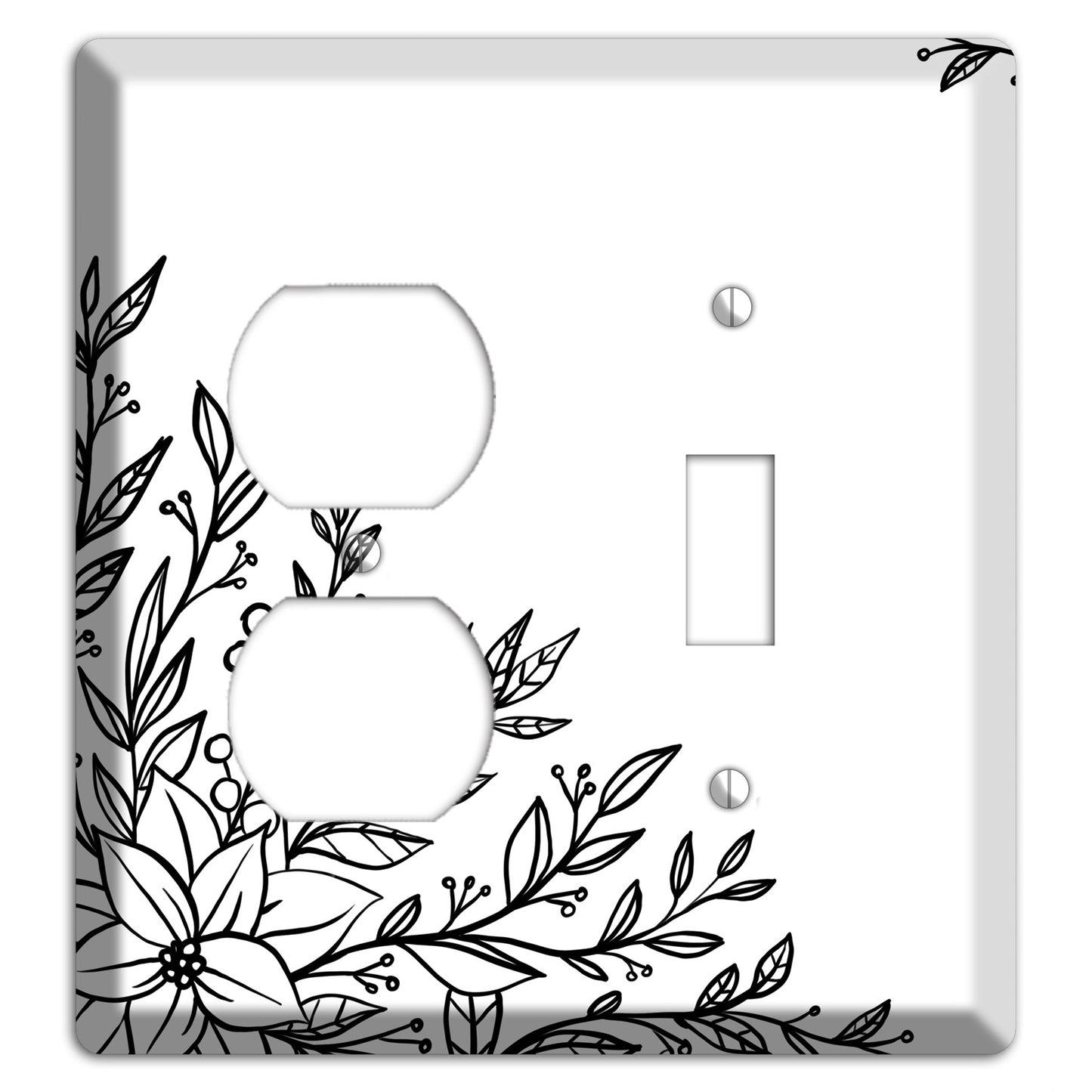 Hand-Drawn Floral 7 Duplex / Toggle Wallplate