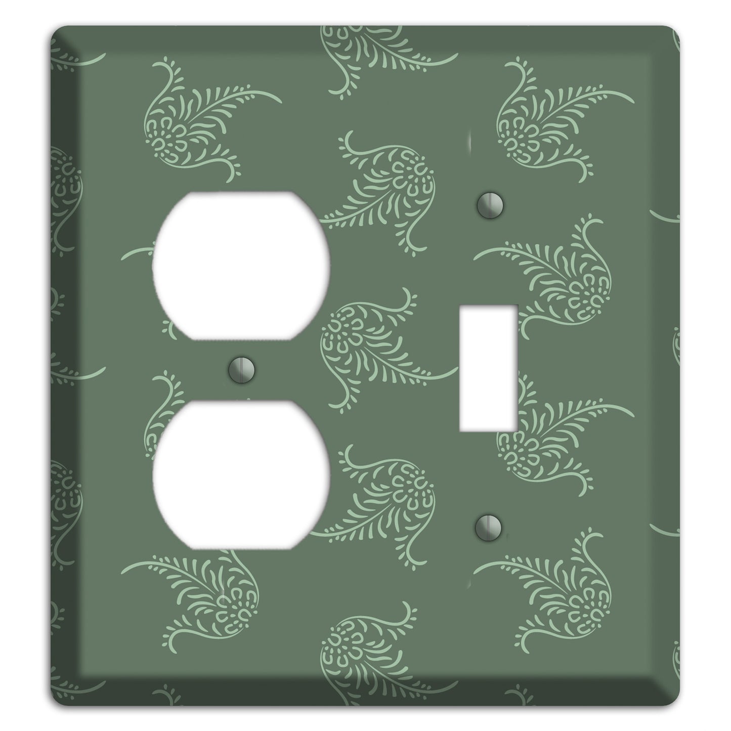 Moss Trefoil Cartouche Duplex / Toggle Wallplate