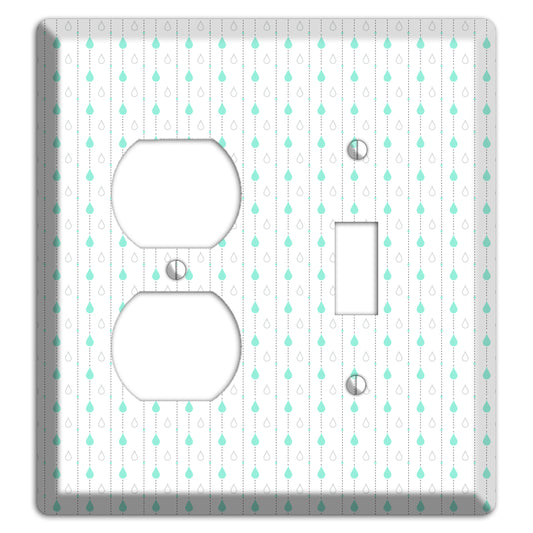 White and Blue Drops 2 Duplex / Toggle Wallplate