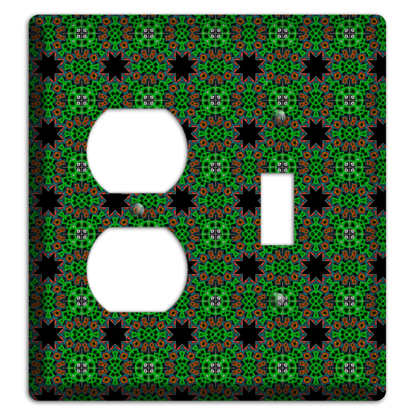 Green Foulard 2 Duplex / Toggle Wallplate